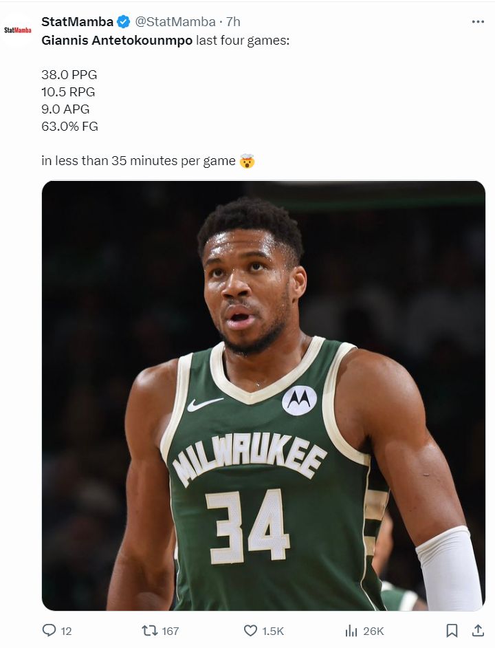 字母哥伤愈复出，官方发布新规首场表现抢眼，MAD球迷欢呼！的简单介绍